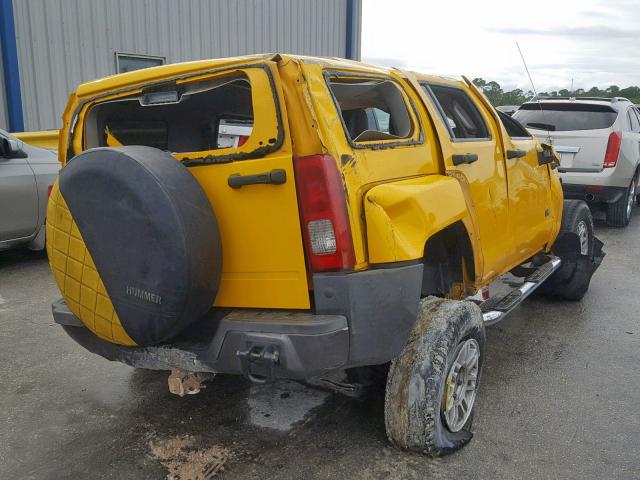 5GTDN136768272993 - 2006 HUMMER H3 YELLOW photo 4