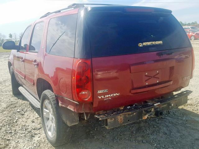 1GKFK13017R211403 - 2007 GMC YUKON MAROON photo 3