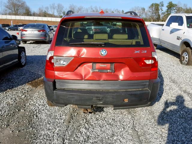 WBXPA934X5WD23674 - 2005 BMW X3 3.0I RED photo 9