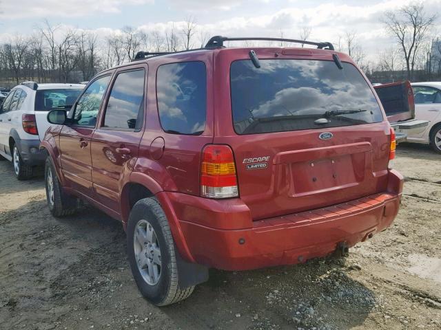 1FMYU94155KB18986 - 2005 FORD ESCAPE LIM MAROON photo 3