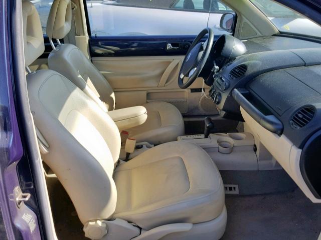 3VWCS21C51M421820 - 2001 VOLKSWAGEN NEW BEETLE BLUE photo 5