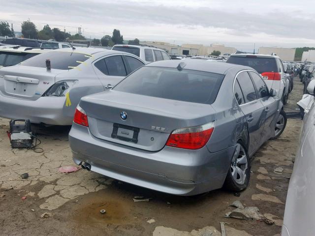 WBANE53597CW61396 - 2007 BMW 525 I GRAY photo 4