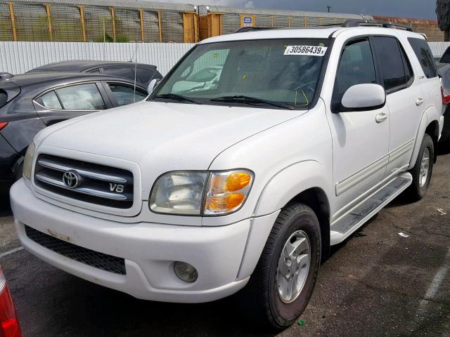 5TDZT38A21S033478 - 2001 TOYOTA SEQUOIA LI WHITE photo 2