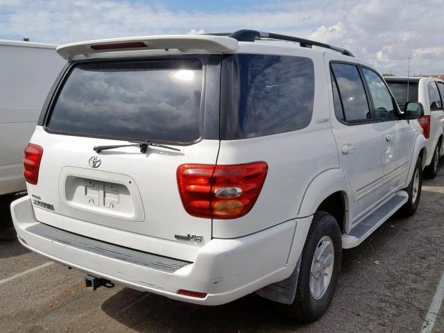 5TDZT38A21S033478 - 2001 TOYOTA SEQUOIA LI WHITE photo 4