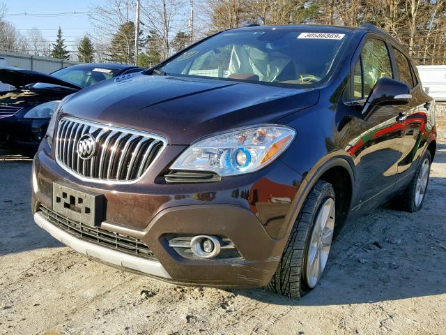 KL4CJGSB4FB239530 - 2015 BUICK ENCORE BROWN photo 2