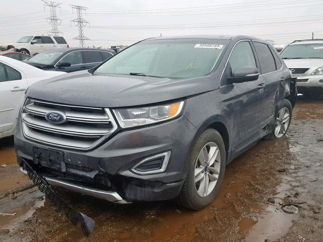 2FMTK3J81FBB08160 - 2015 FORD EDGE SEL CHARCOAL photo 2