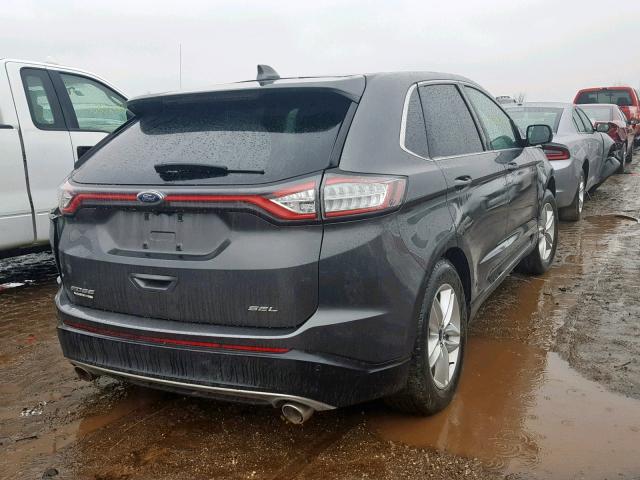 2FMTK3J81FBB08160 - 2015 FORD EDGE SEL CHARCOAL photo 4