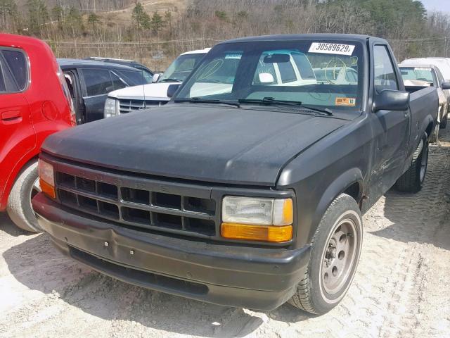 1B7FL26G8SW913820 - 1995 DODGE DAKOTA BLACK photo 2