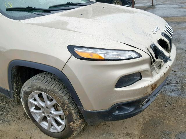 1C4PJMCB3EW298693 - 2014 JEEP CHEROKEE L GOLD photo 9