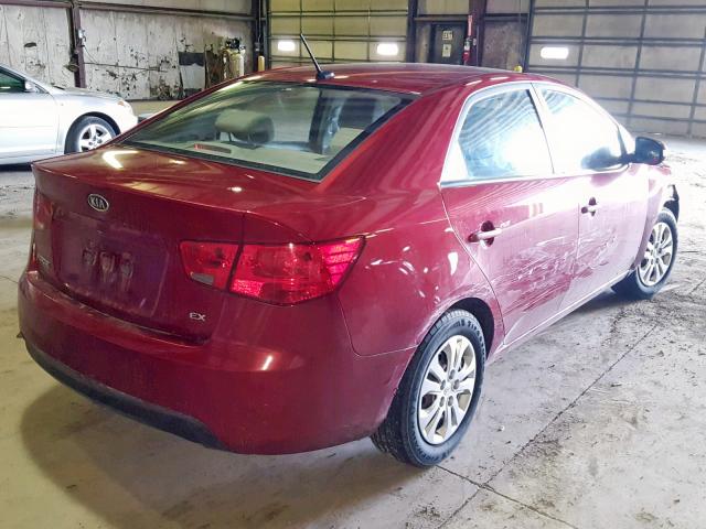 KNAFU4A23A5068381 - 2010 KIA FORTE EX RED photo 4