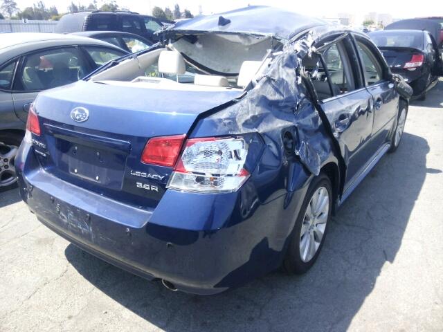 4S3BMDJ67B2223425 - 2011 SUBARU LEGACY 3.6 BLUE photo 4