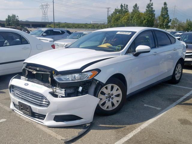 3FA6P0G77ER329896 - 2014 FORD FUSION S WHITE photo 2