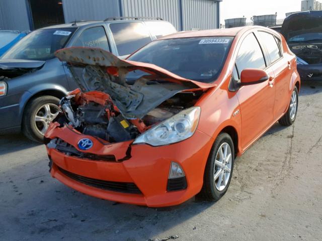 JTDKDTB34D1039597 - 2013 TOYOTA PRIUS C ORANGE photo 2