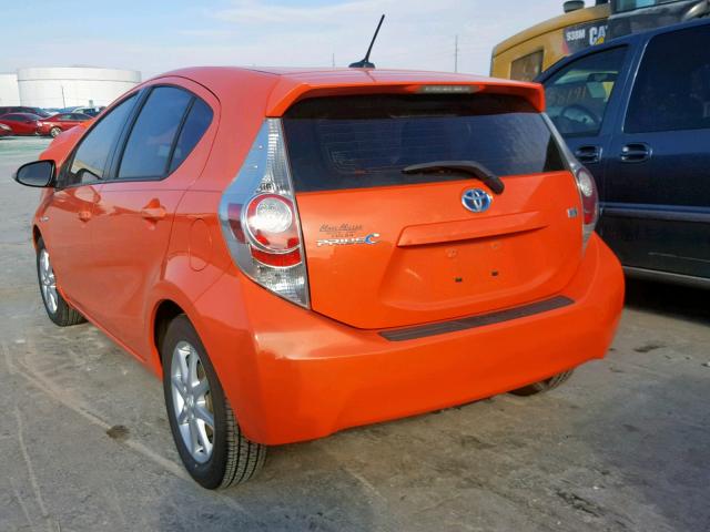 JTDKDTB34D1039597 - 2013 TOYOTA PRIUS C ORANGE photo 3