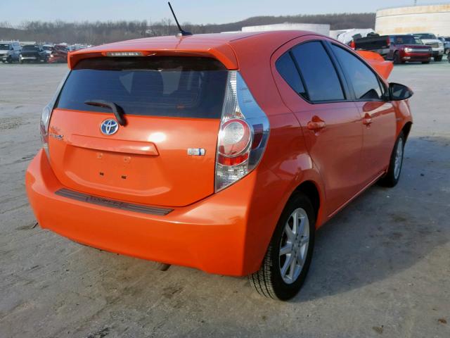 JTDKDTB34D1039597 - 2013 TOYOTA PRIUS C ORANGE photo 4