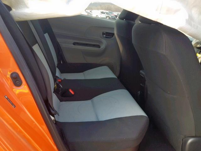 JTDKDTB34D1039597 - 2013 TOYOTA PRIUS C ORANGE photo 6