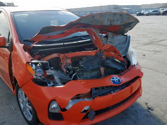 JTDKDTB34D1039597 - 2013 TOYOTA PRIUS C ORANGE photo 9