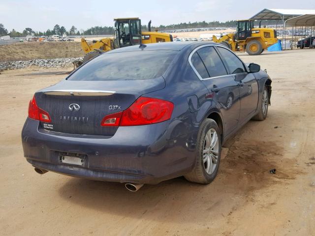 JN1CV6AR3AM456845 - 2010 INFINITI G37 BLUE photo 4