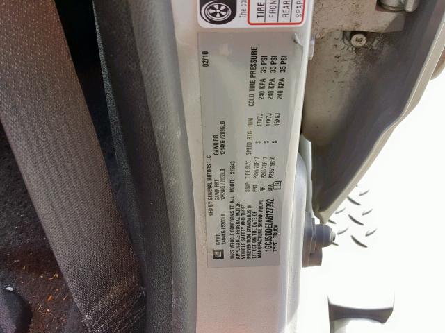 1GCJSDDE0A8127992 - 2010 CHEVROLET COLORADO L SILVER photo 10