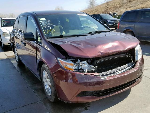 5FNRL5H29CB072659 - 2012 HONDA ODYSSEY LX MAROON photo 1