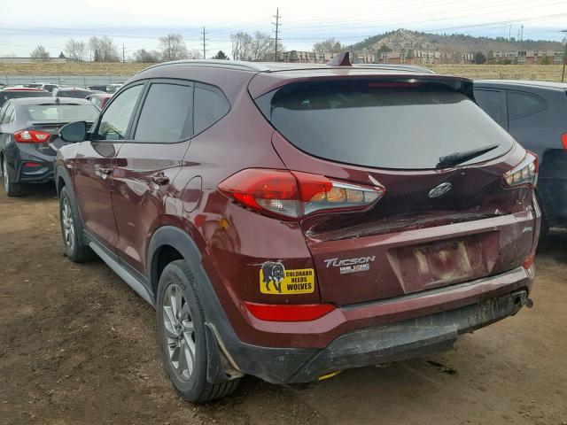 KM8J3CA48HU548598 - 2017 HYUNDAI TUCSON LIM MAROON photo 3