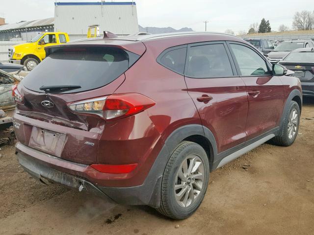 KM8J3CA48HU548598 - 2017 HYUNDAI TUCSON LIM MAROON photo 4