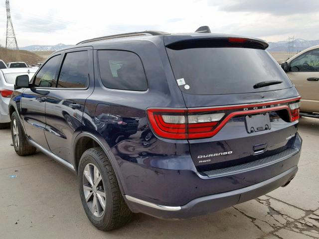 1C4RDJDG3GC393123 - 2016 DODGE DURANGO LI BLUE photo 3