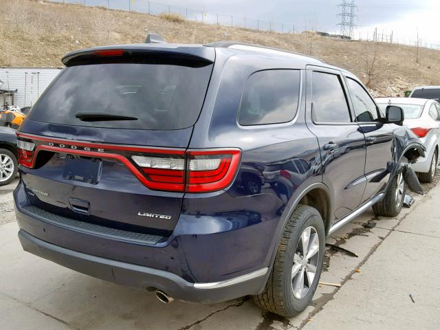 1C4RDJDG3GC393123 - 2016 DODGE DURANGO LI BLUE photo 4