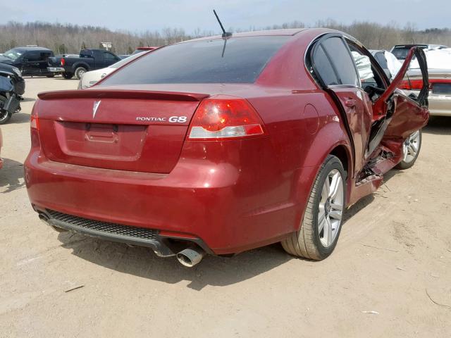 6G2ER57719L159348 - 2009 PONTIAC G8 BURGUNDY photo 4