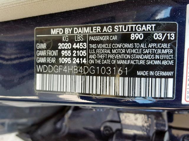 WDDGF4HB4DG103161 - 2013 MERCEDES-BENZ C 250 BLUE photo 10