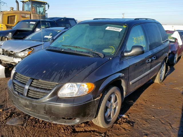 1D4GP45R87B237118 - 2007 DODGE CARAVAN SX BLACK photo 2