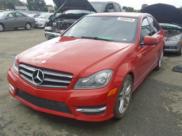 WDDGF4HB5DA786331 - 2013 MERCEDES-BENZ C 250 RED photo 2