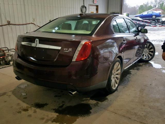 1LNHL9FT1CG800734 - 2012 LINCOLN MKS BURGUNDY photo 4