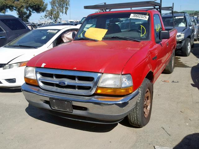 1FTYR10V1YPB06003 - 2000 FORD RANGER RED photo 2