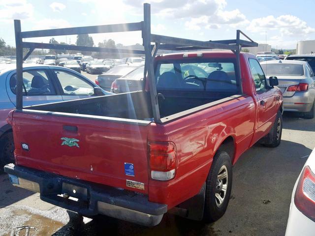 1FTYR10V1YPB06003 - 2000 FORD RANGER RED photo 4