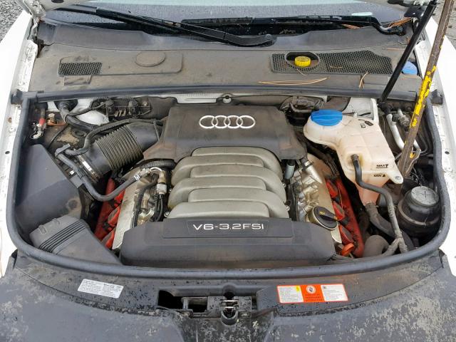 WAUDH74F27N060826 - 2007 AUDI A6 3.2 QUA WHITE photo 7