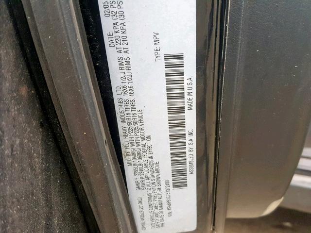 4S4BP61C757372400 - 2005 SUBARU LEGACY OUT BLACK photo 10