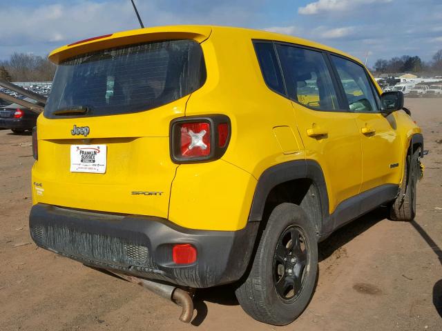 ZACCJBAT9GPD42274 - 2016 JEEP RENEGADE S 黄色 照片 4