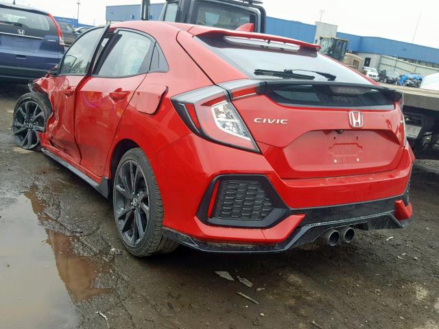 SHHFK7H44JU221624 - 2018 HONDA CIVIC SPOR RED photo 3