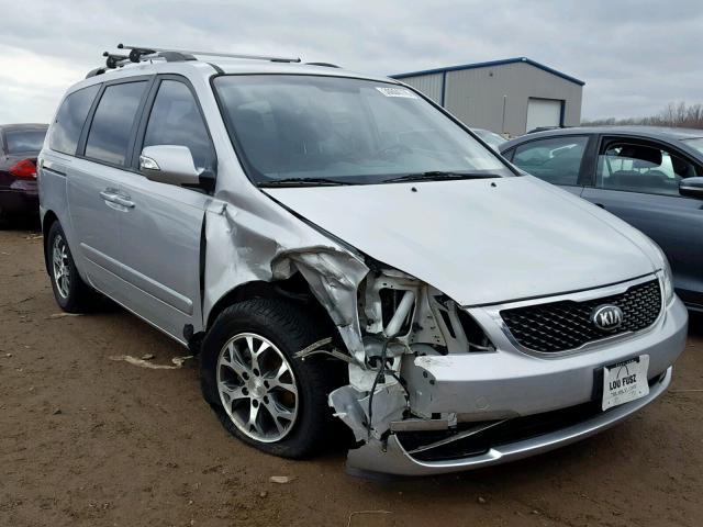 KNDMG4C76E6577584 - 2014 KIA SEDONA LX SILVER photo 1