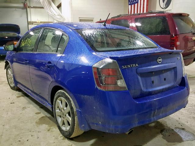 3N1AB6APXAL653570 - 2010 NISSAN SENTRA 2.0 BLUE photo 3