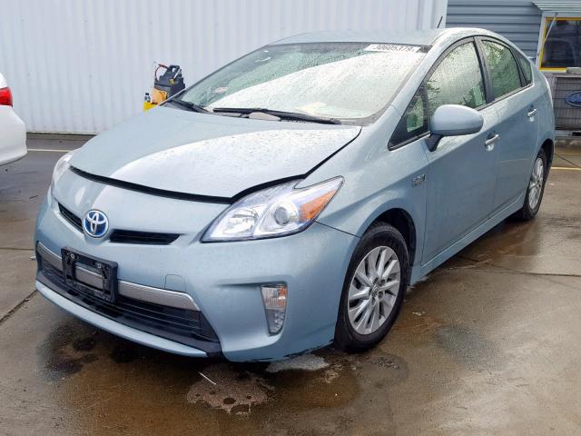 JTDKN3DP6D3031437 - 2013 TOYOTA PRIUS PLUG GREEN photo 2