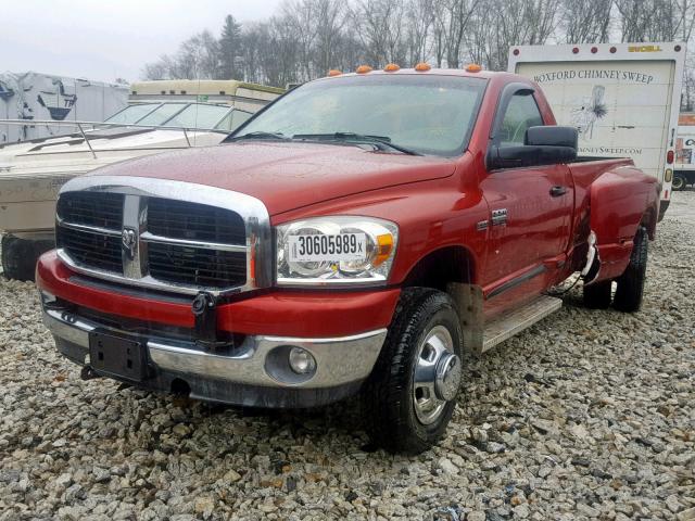 3D7MX46D37G854362 - 2007 DODGE RAM 3500 S RED photo 2