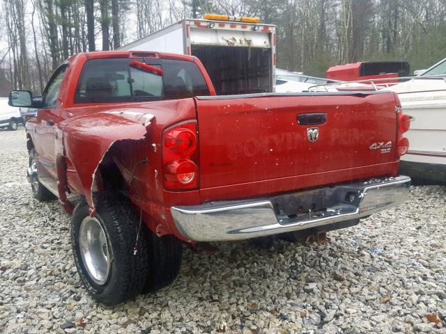 3D7MX46D37G854362 - 2007 DODGE RAM 3500 S RED photo 3