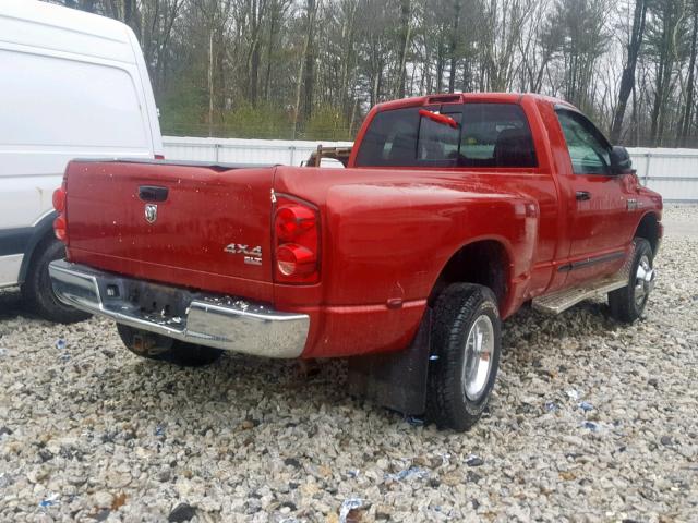 3D7MX46D37G854362 - 2007 DODGE RAM 3500 S RED photo 4