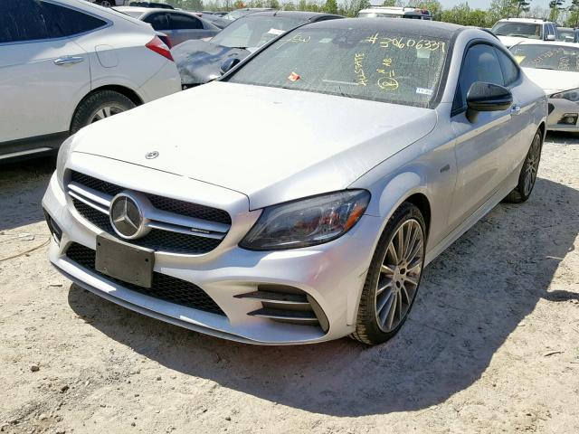 WDDWJ6EB7KF826578 - 2019 MERCEDES-BENZ C 43 AMG SILVER photo 2