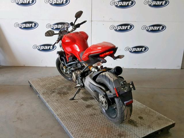 ZDM1RBSW4EB000526 - 2014 DUCATI MONSTER 12 RED photo 3