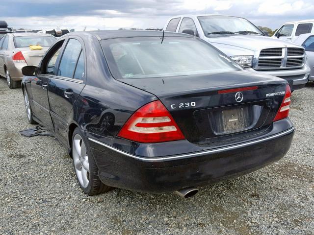 WDBRF40J15F637648 - 2005 MERCEDES-BENZ C 230K SPO BLACK photo 3