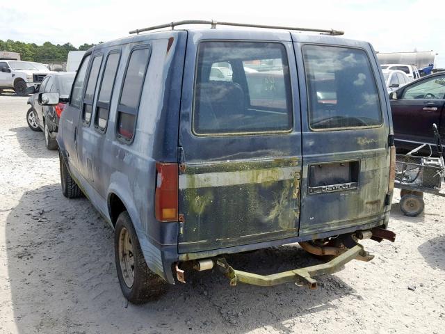 1GBDM15ZXHB249168 - 1987 CHEVROLET ASTRO BLUE photo 3