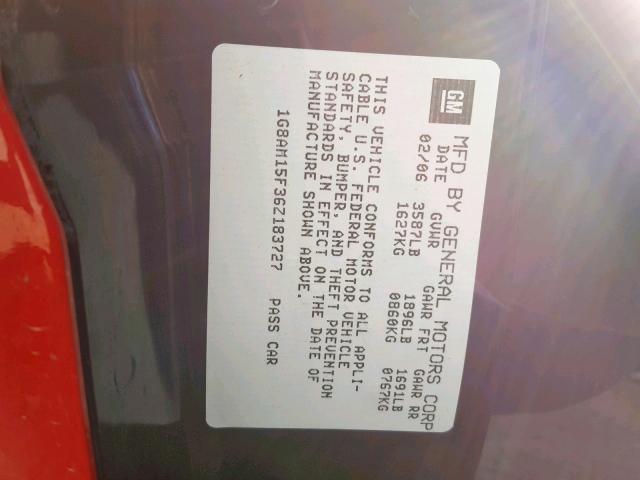 1G8AM15F36Z183727 - 2006 SATURN ION LEVEL RED photo 10